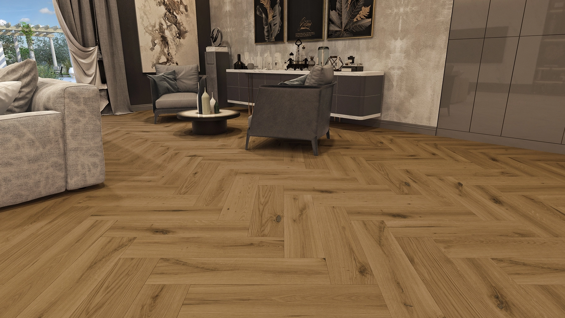 Verox Floor -  WH 1101 Serina Oak Balıksırtı Lamine Parke